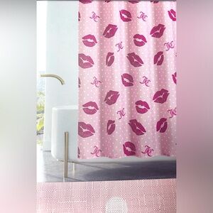 13-pc Juicy Couture Pink Lips Kisses Shower Curtain Set 70x72  Silver Hooks NWT